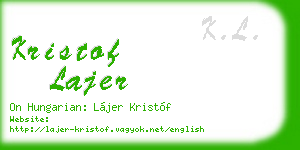 kristof lajer business card