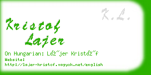 kristof lajer business card